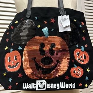 Halloween Jackolantern Walt Disney World Sequin Tote